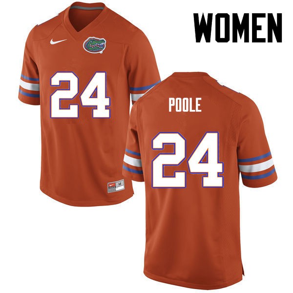 Florida Gators Women #24 Brian Poole College Football Jersey Orange
